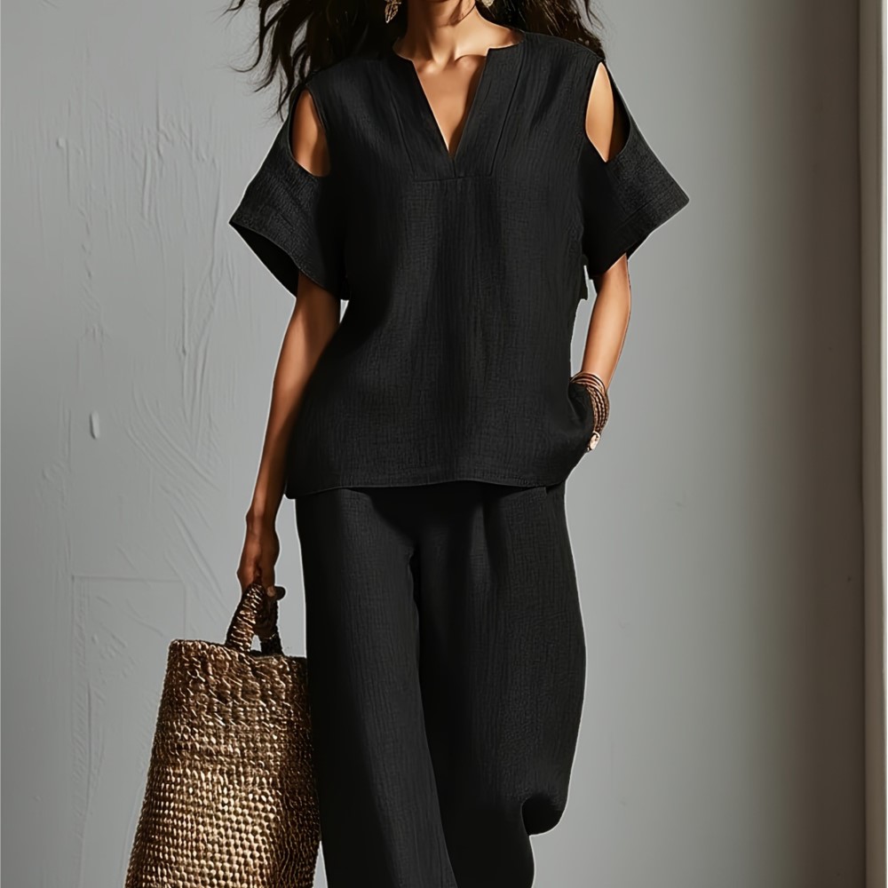 Ensemble décontracté d'été pou - Linen Pant Wide avis et prix