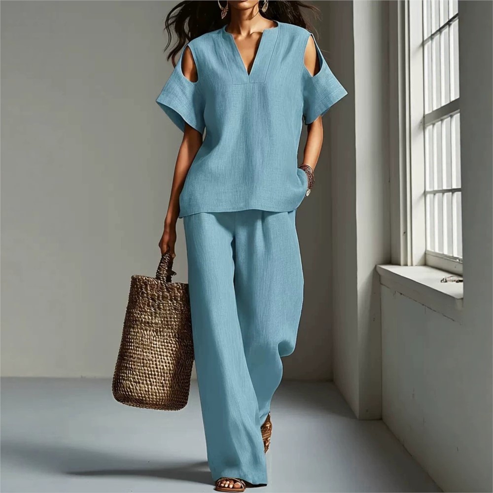 Ensemble décontracté d'été pou - Linen Pant Wide avis et prix