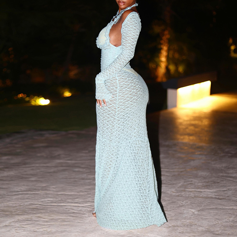 Ensemble de robe longue en den - Maxi Dress Halter avis et prix