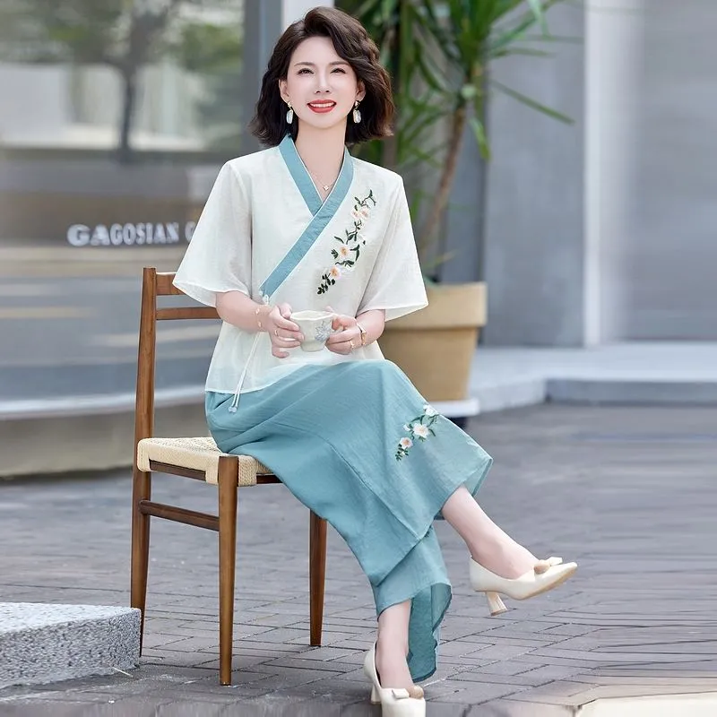 Ensemble deux pièces en lin de - Linen Pant Wide avis et prix