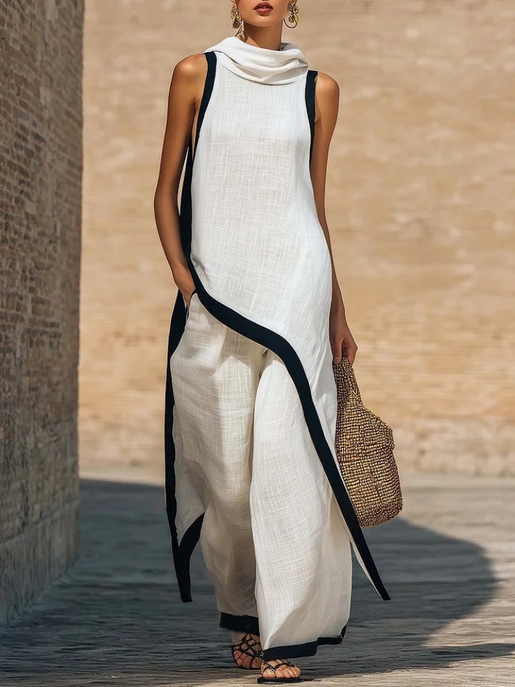 Ensemble deux pièces décontrac - Linen Pant Wide avis et prix