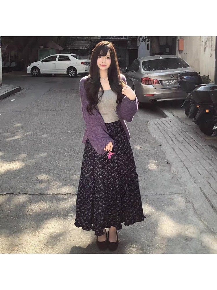 Jupe midi évasée à imprimé flo - Midi Skirt Floral avis et prix