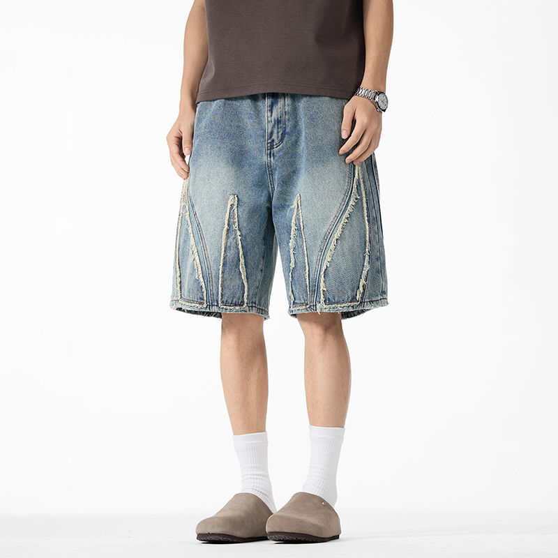 Shorts en jean baggy pour homm - Shorts Denim Frayed avis et prix